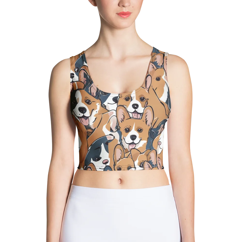 Corgi Caboodle on Crop Top — Front
