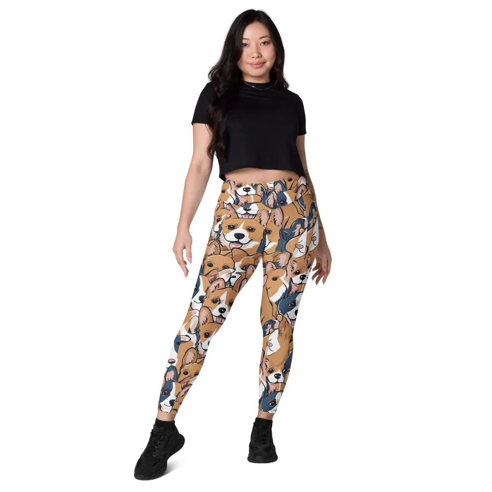 Corgi Caboodle on Leggings with Pockets — Front