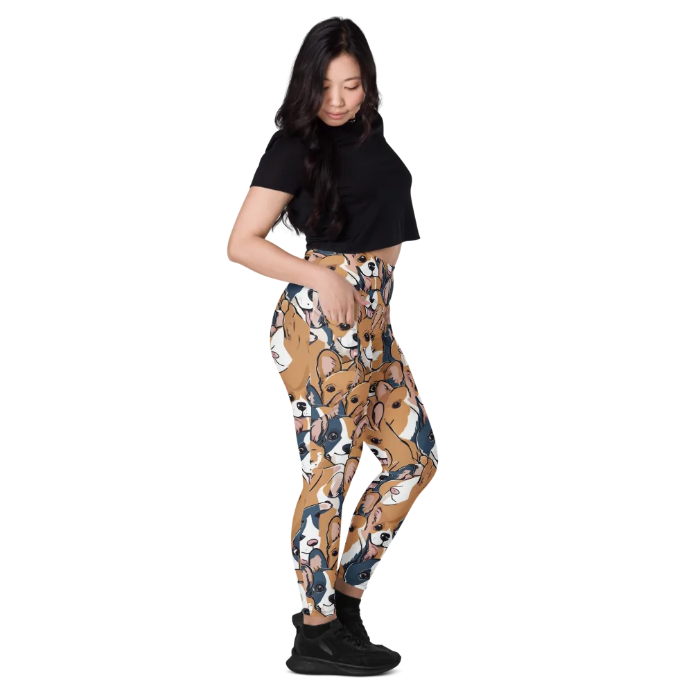 Corgi Caboodle on Leggings with Pockets — Right