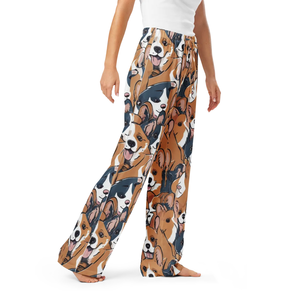 Corgi Caboodle on Women's Pajama Pants — Right Front