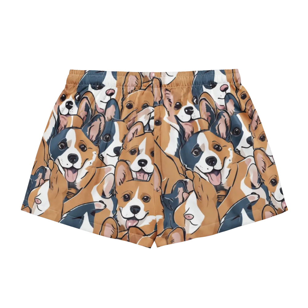 Corgi Caboodle on Women's Pajama Shorts — Back