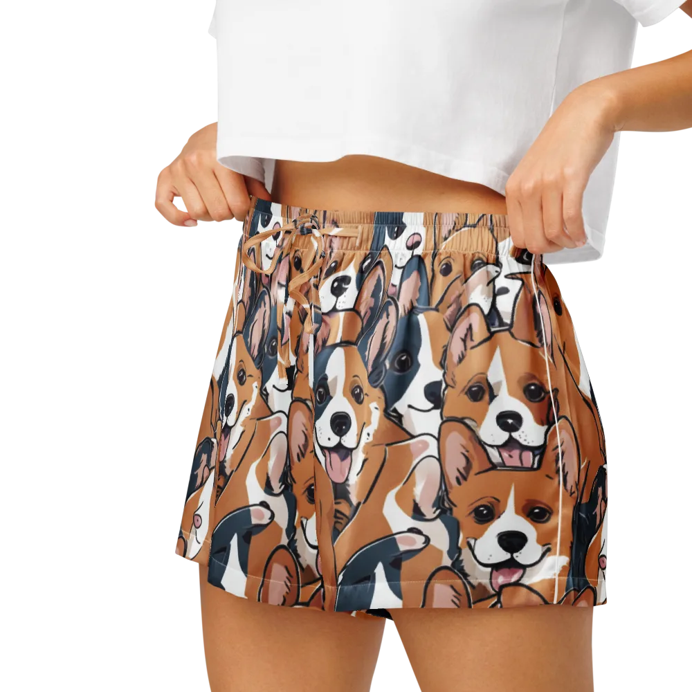Corgi Caboodle on Women's Pajama Shorts — Left
