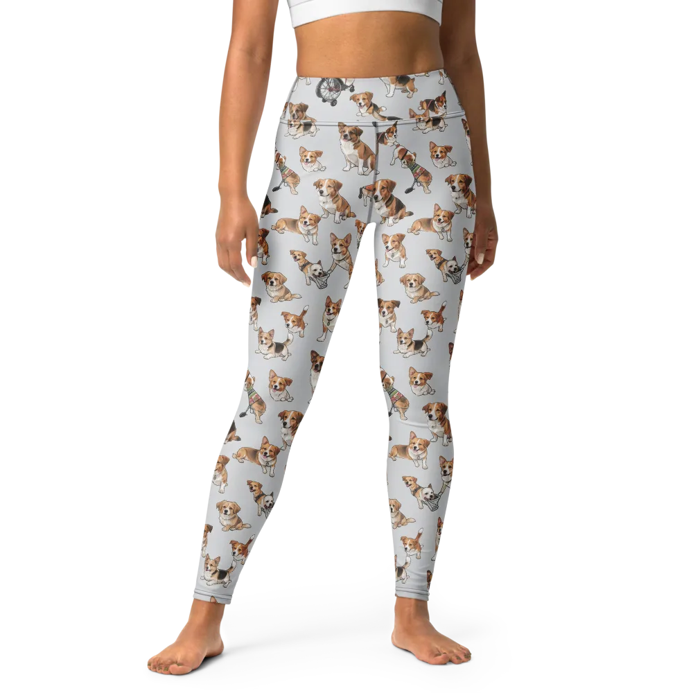 Good Dog Parade on Yoga Leggings — Front