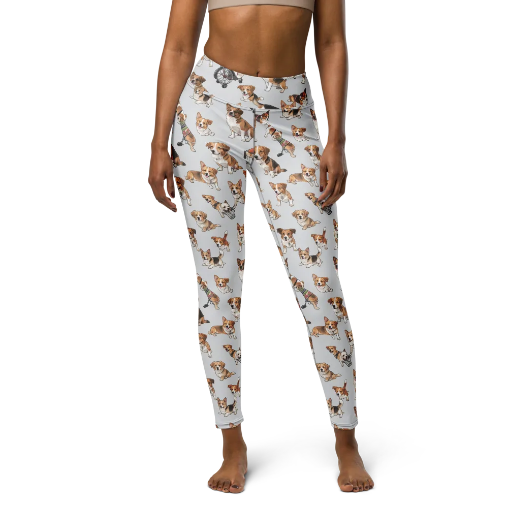 Good Dog Parade on Yoga Leggings — Front