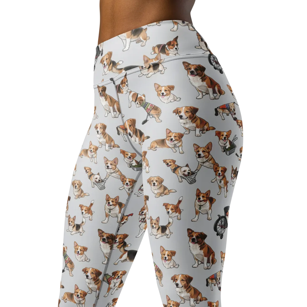Good Dog Parade on Yoga Leggings — Left Front