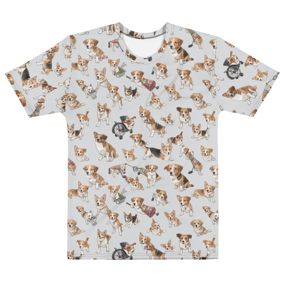 Good Dog Parade on Men's Cotton Crew Neck T-Shirt — Front