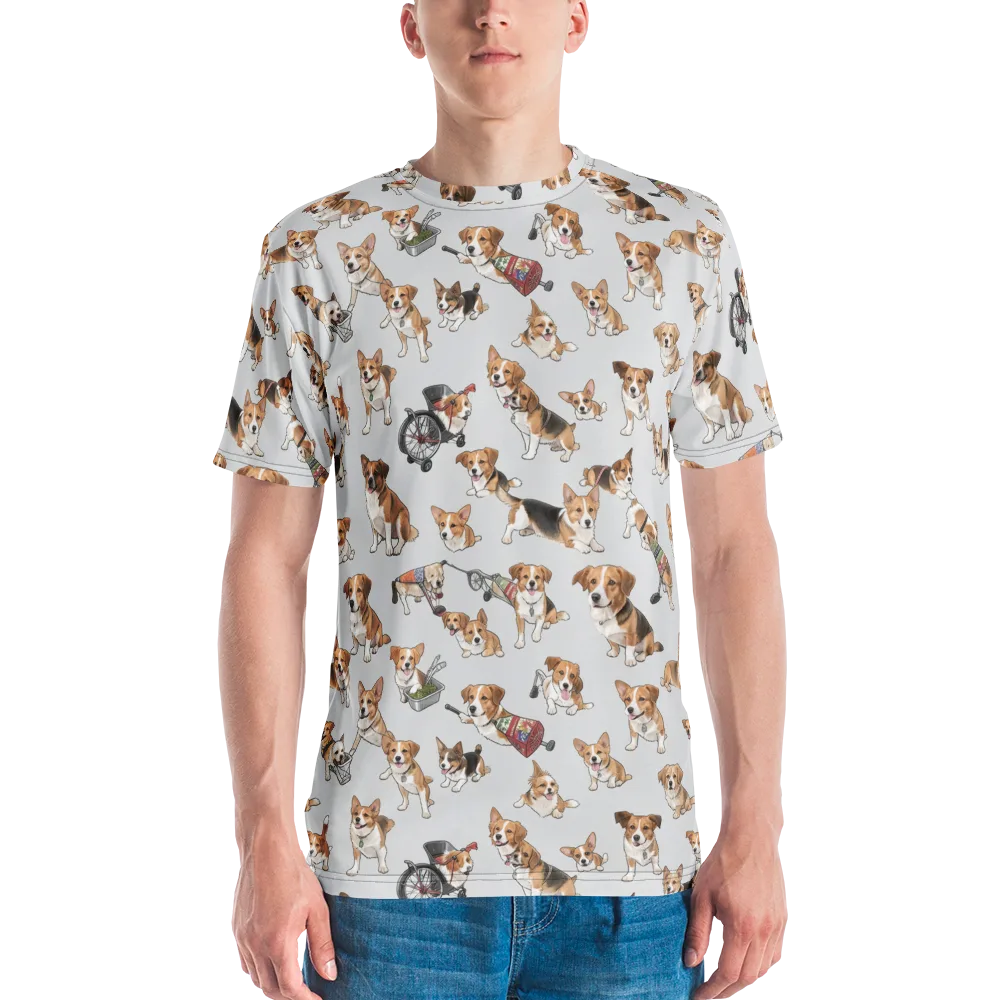 Good Dog Parade on Men's Crew Neck T-Shirt — Front