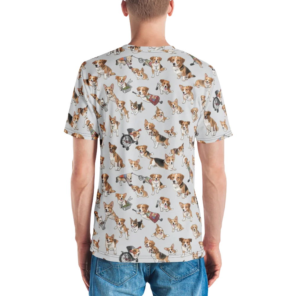 Good Dog Parade on Men's Crew Neck T-Shirt — Back