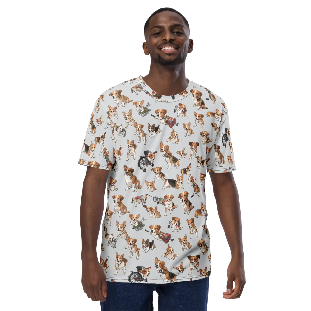 Good Dog Parade on Men's Crew Neck T-Shirt — Front