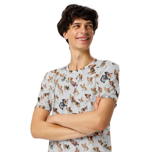 Good Dog Parade on a Men's Crew Neck T-Shirt