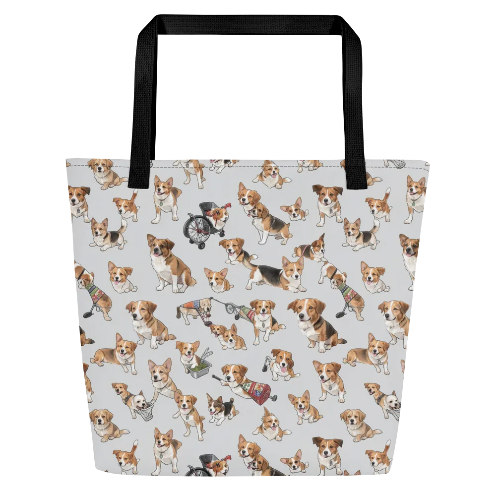 Good Dog Parade on Large Tote Bag W/ Pocket — Front