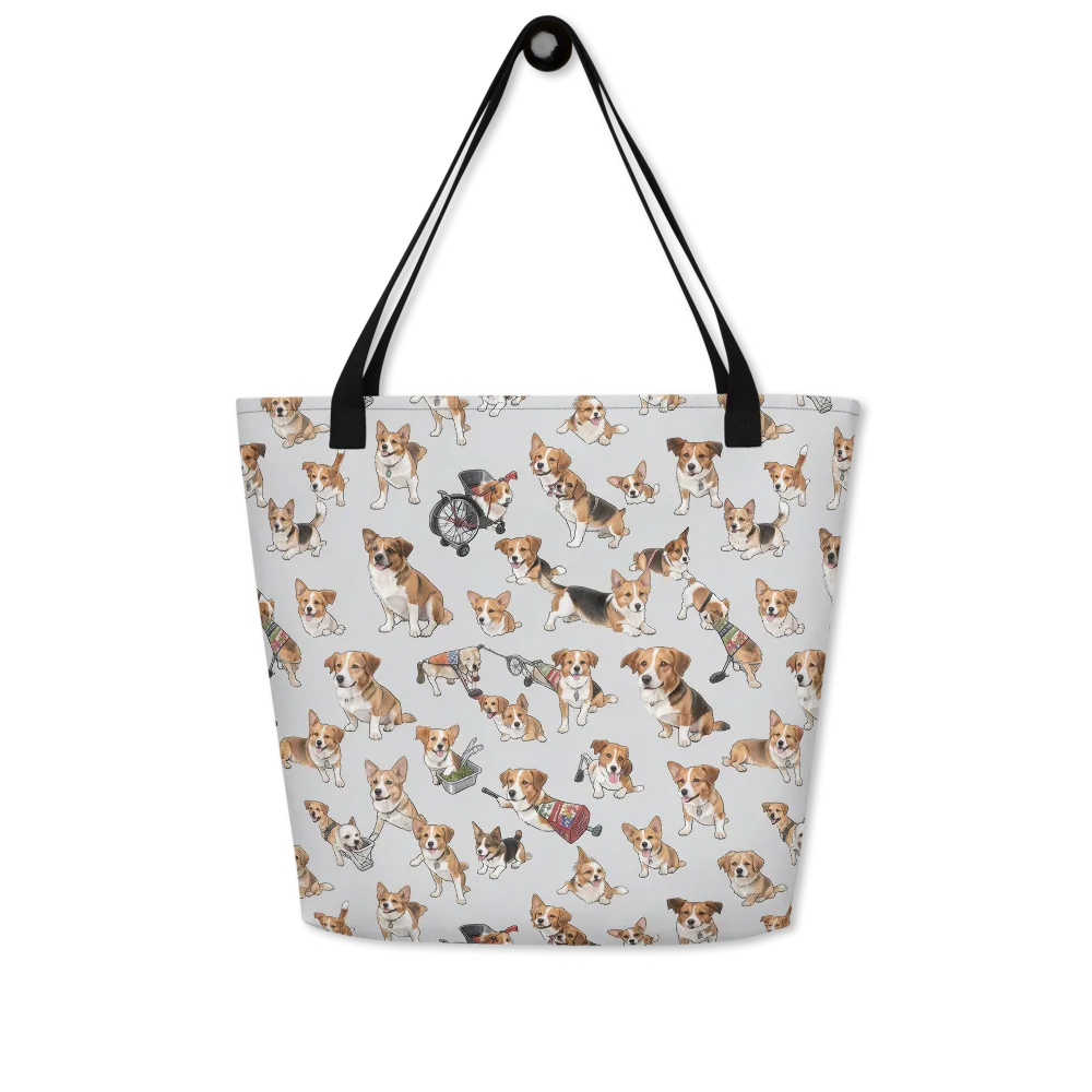 Good Dog Parade on Large Tote Bag W/ Pocket — Front