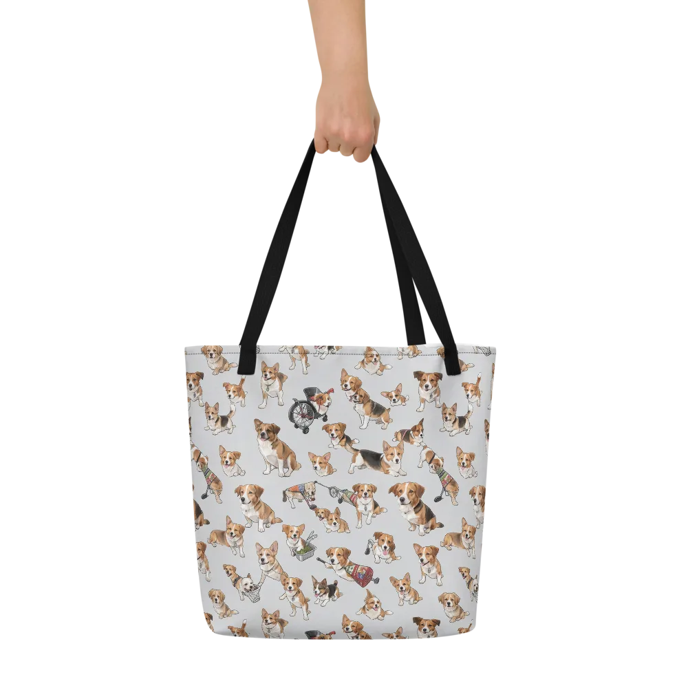 Good Dog Parade on Large Tote Bag W/ Pocket — Front