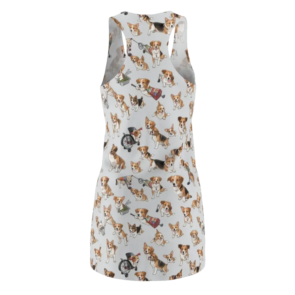Good Dog Parade on Racerback Dress — Back