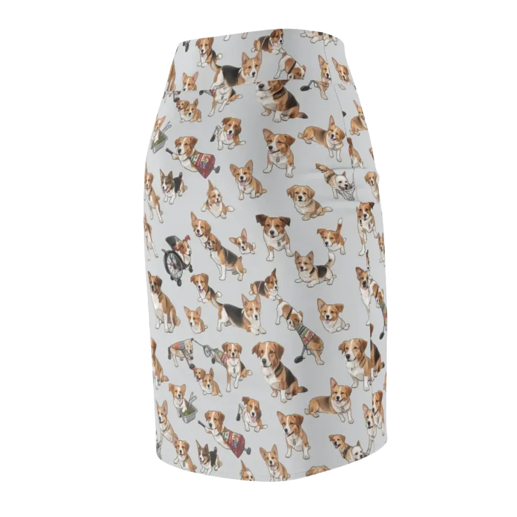 Good Dog Parade on Pencil Skirt — Back Side