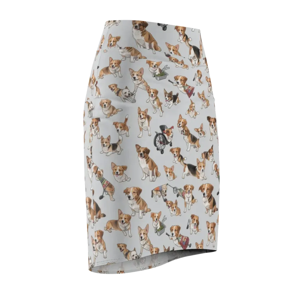 Good Dog Parade on Pencil Skirt — Front Side