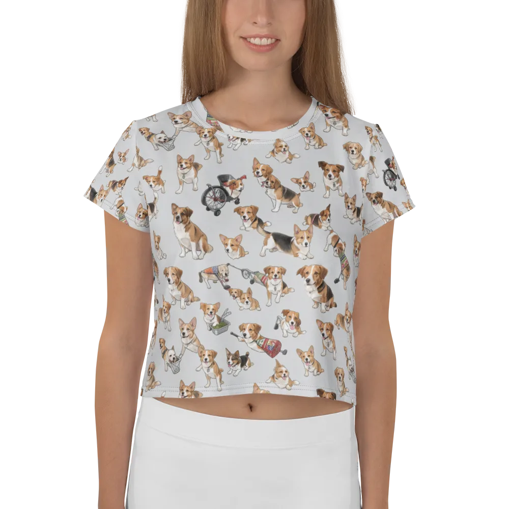 Good Dog Parade on Crop Tee — Front