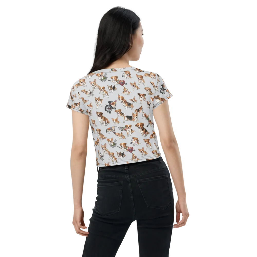 Good Dog Parade on Crop Tee — Back