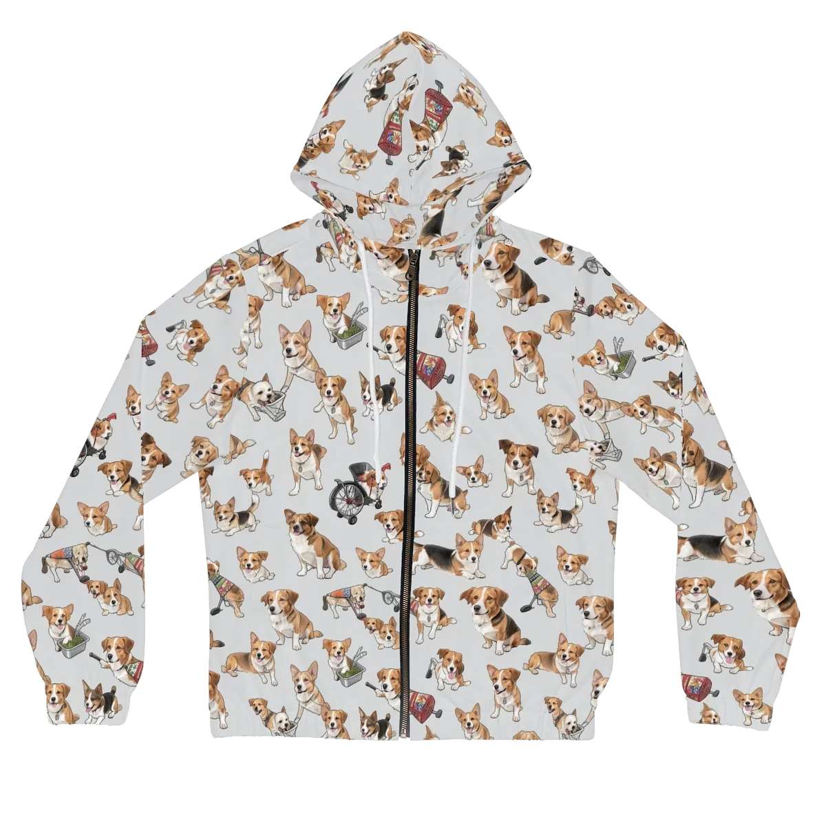 Good Dog Parade on Women's Full-Zip Hoodie — Front