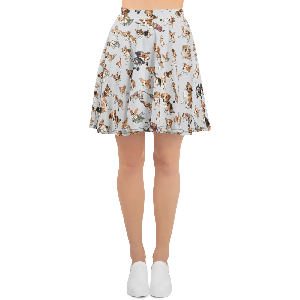 Good Dog Parade on Skater Skirt — Front