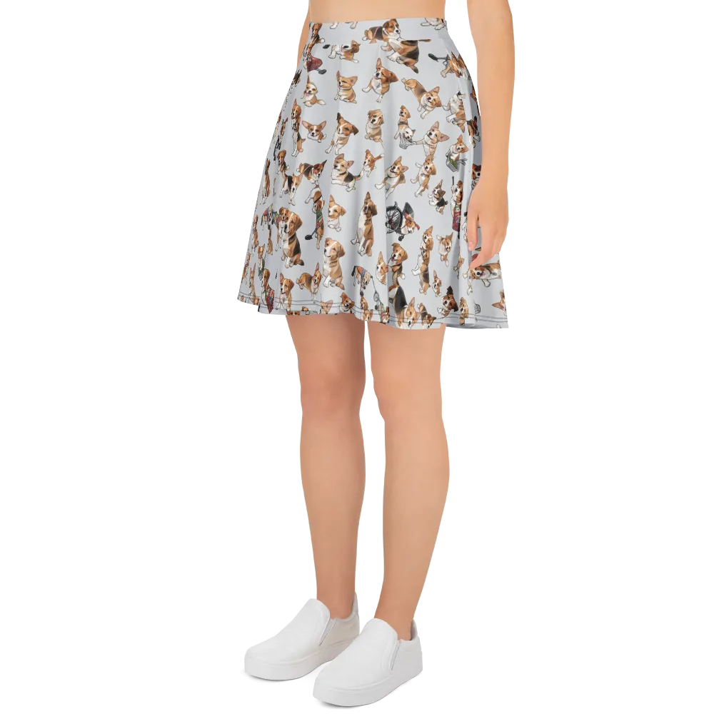 Good Dog Parade on Skater Skirt — Left