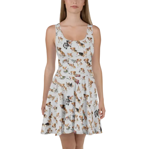 Good Dog Parade on a Skater Dress