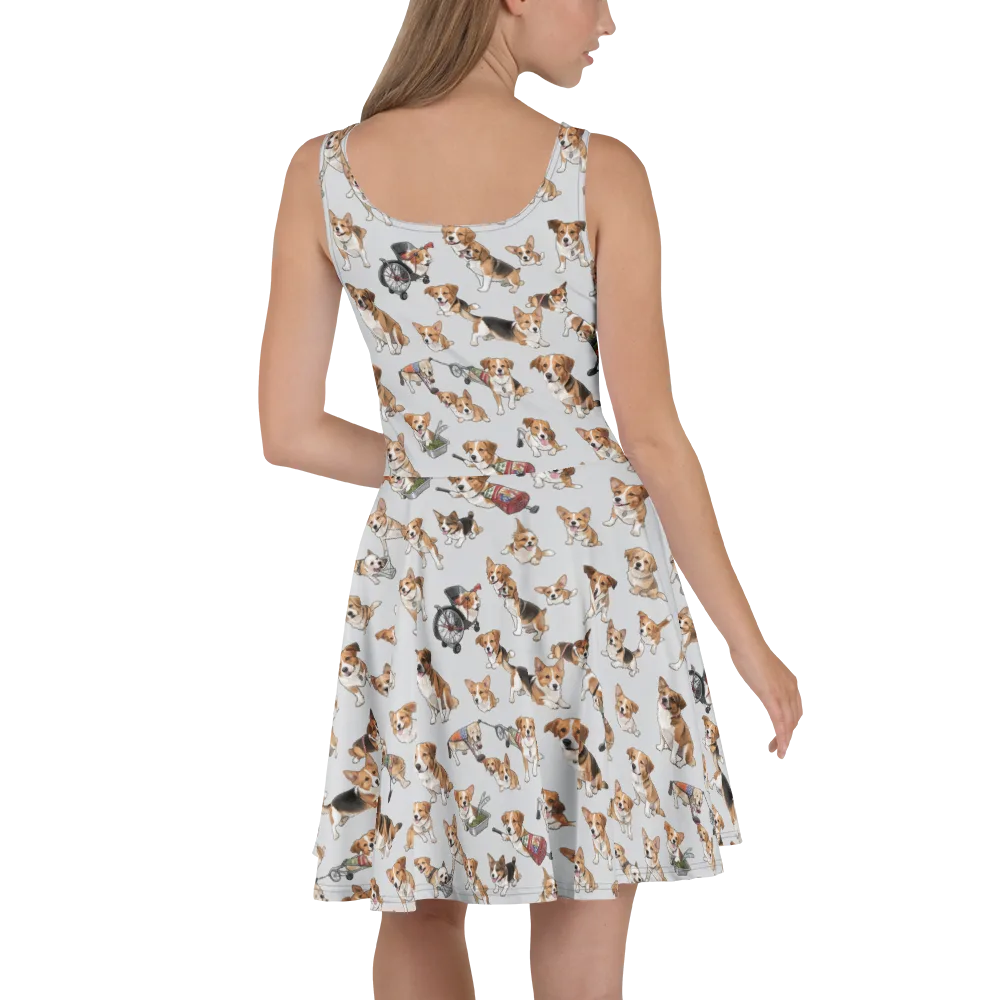 Good Dog Parade on Skater Dress — Back