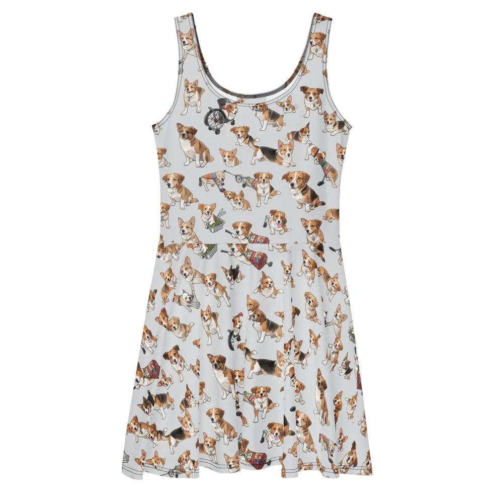 Good Dog Parade on Skater Dress — Front