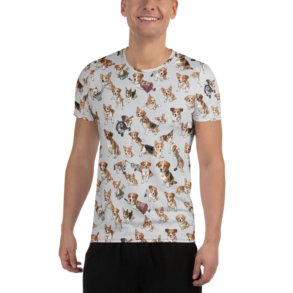Good Dog Parade on Men's Athletic T-Shirt — Front