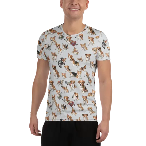 Good Dog Parade on a Men's Athletic T-Shirt