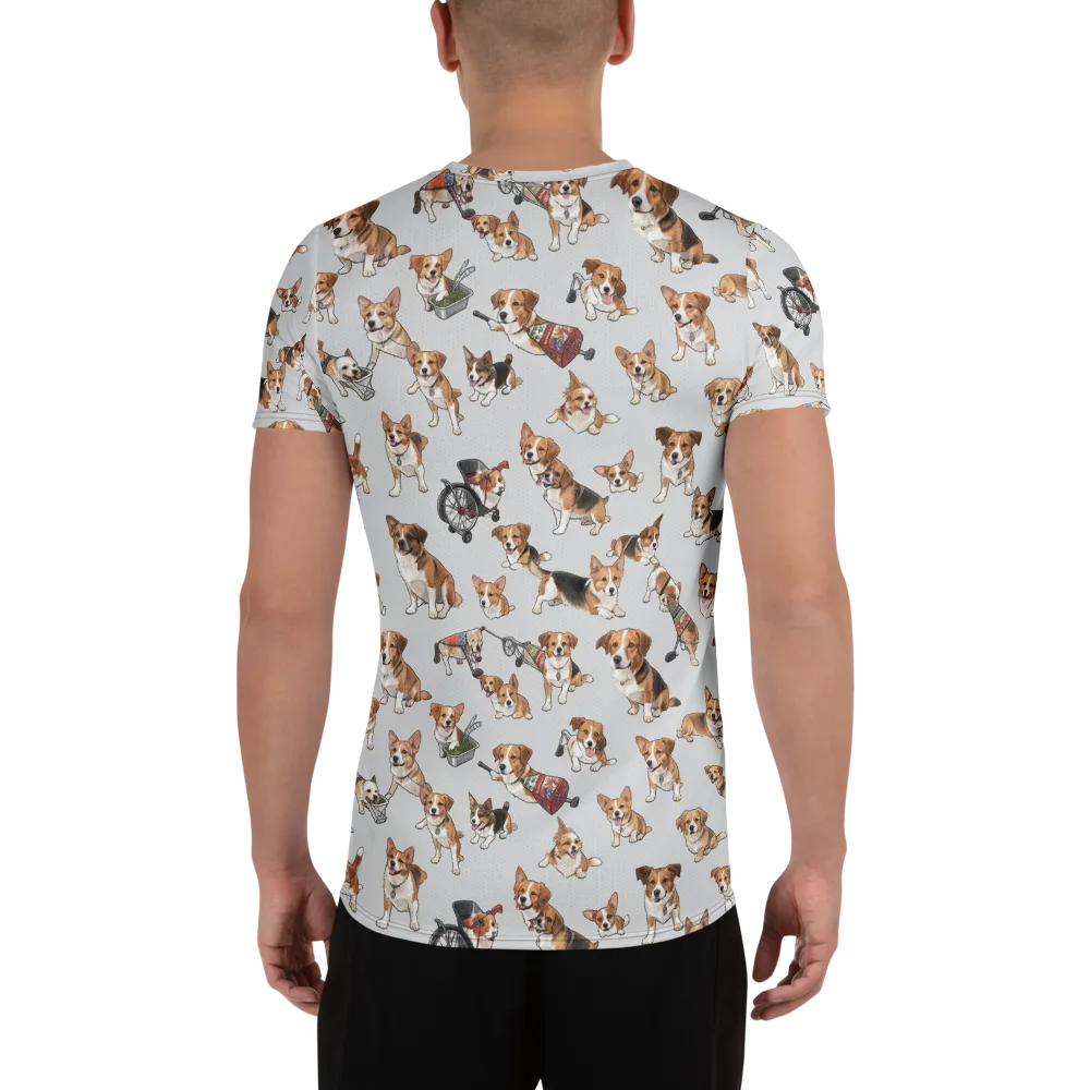 Good Dog Parade on Men's Athletic T-Shirt — Back
