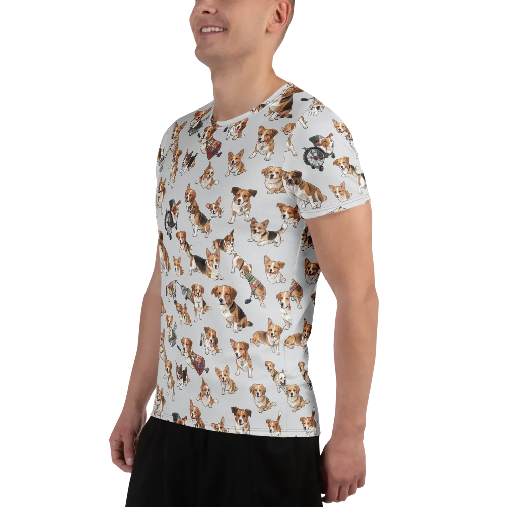 Good Dog Parade on Men's Athletic T-Shirt — Left
