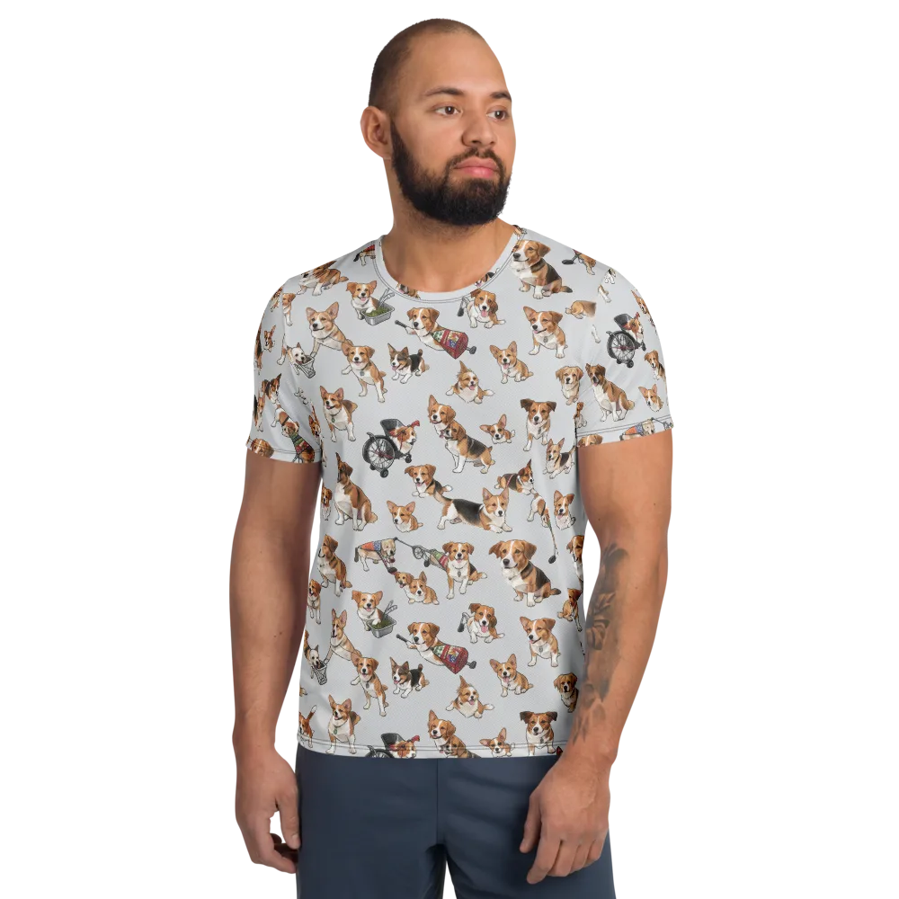 Good Dog Parade on Men's Athletic T-Shirt — Front