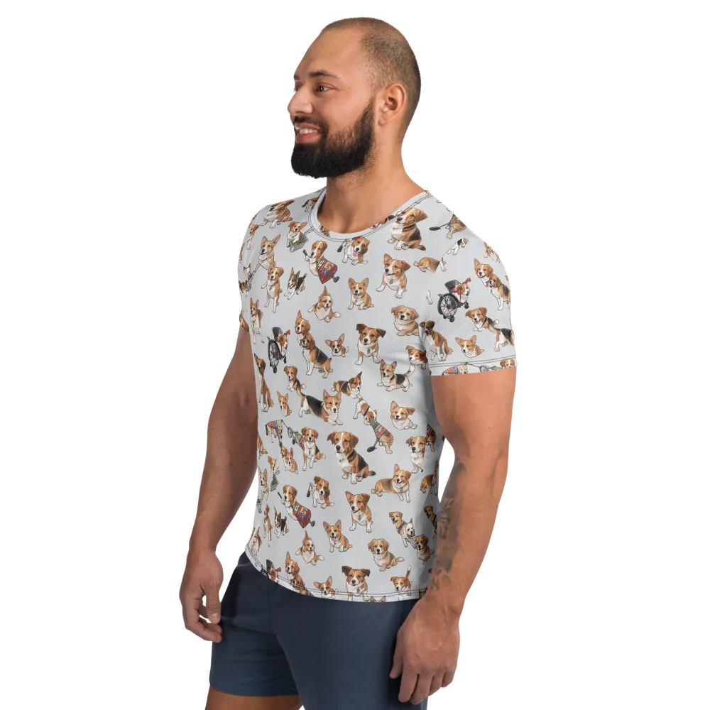 Good Dog Parade on Men's Athletic T-Shirt — Left