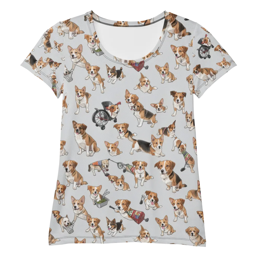 Good Dog Parade on Women's Athletic T-Shirt — Front