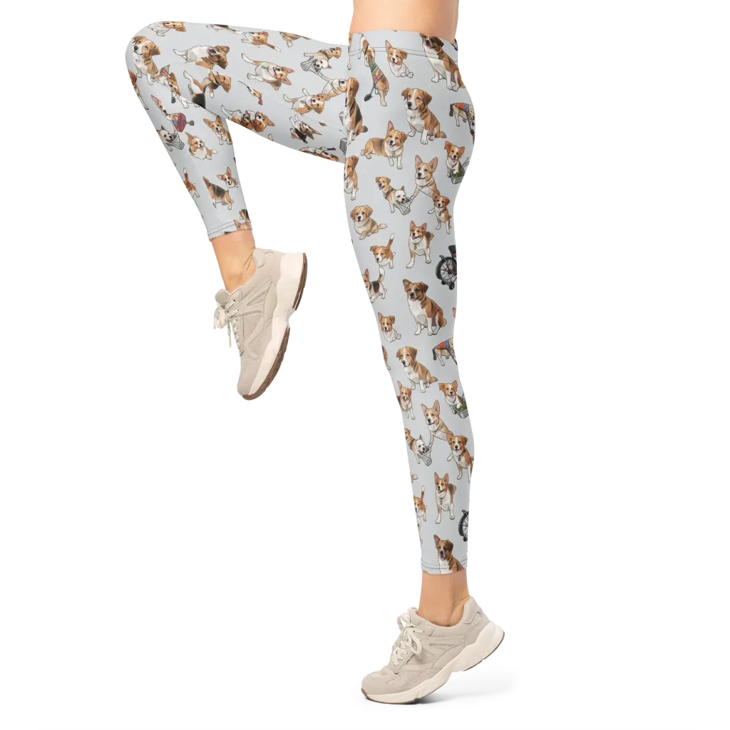 Good Dog Parade on Leggings — Left