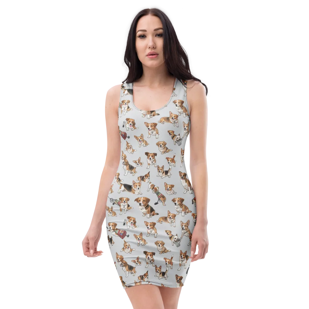 Good Dog Parade on Bodycon Dress — Front