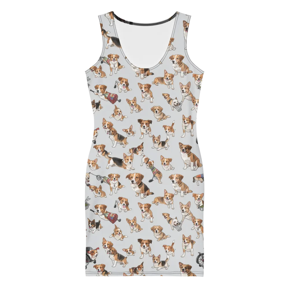 Good Dog Parade on Bodycon Dress — Front