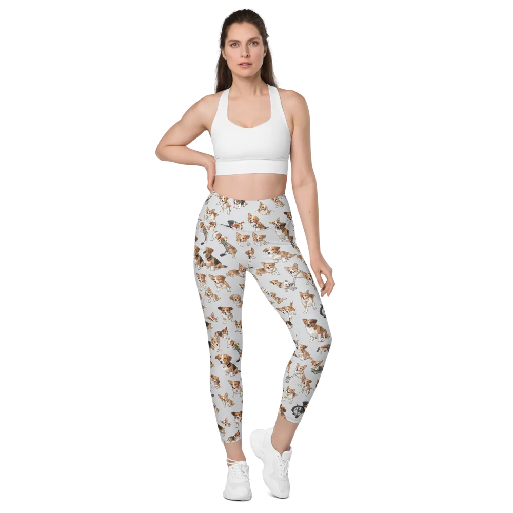 Good Dog Parade on Leggings with Pockets — Front