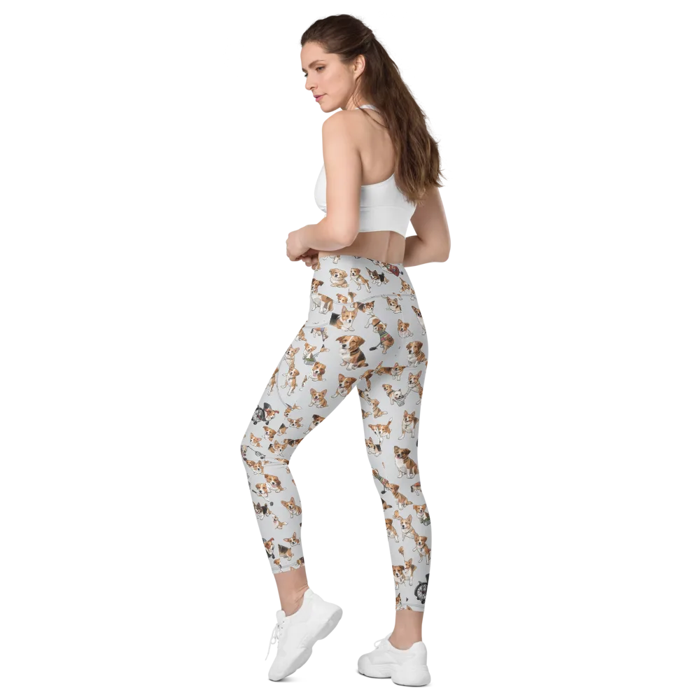 Good Dog Parade on Leggings with Pockets — Left Back