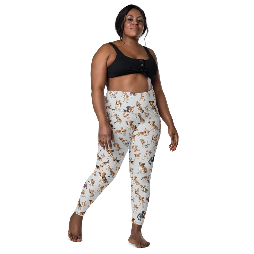 Good Dog Parade on Leggings with Pockets — Front