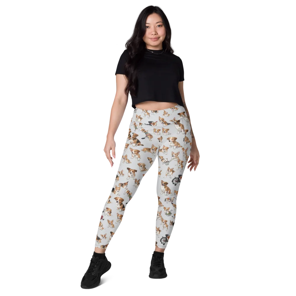 Good Dog Parade on Leggings with Pockets — Front