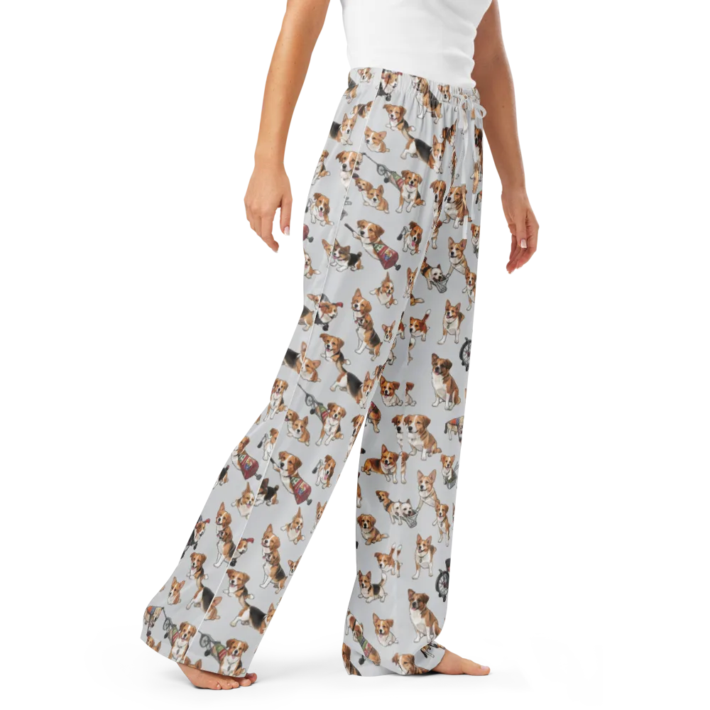 Good Dog Parade on Women's Pajama Pants — Right Front