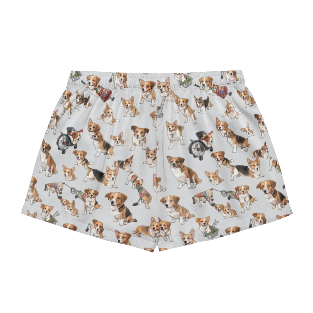 Good Dog Parade on Women's Pajama Shorts — Back