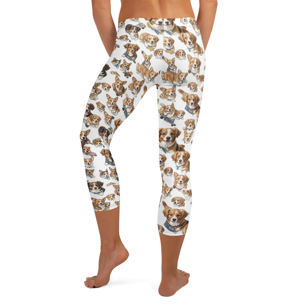 Paws On Parade on Capri Leggings — Back