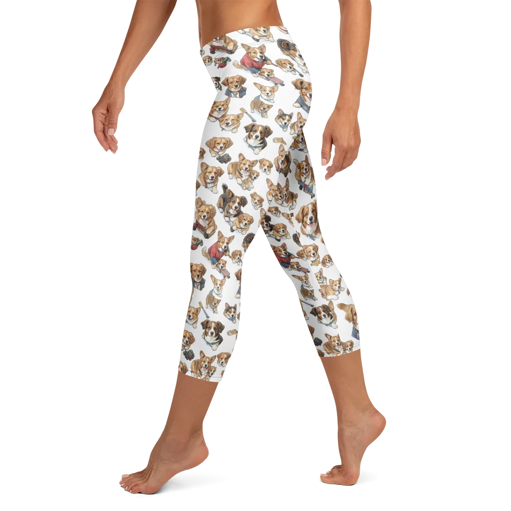 Paws On Parade on Capri Leggings — Left