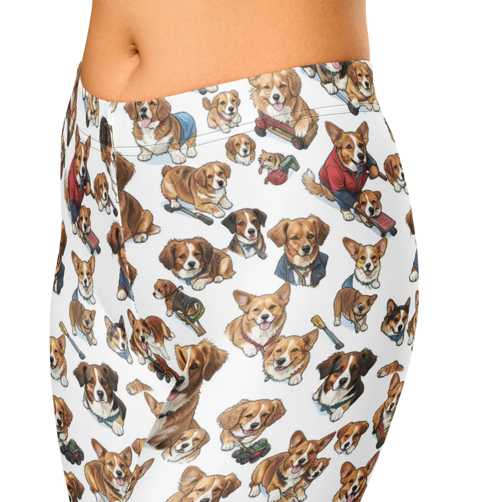 Paws On Parade on Capri Leggings — Zoomed-in