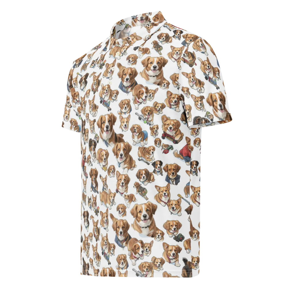 Paws On Parade on Men's Slim Fit Polo Shirt — Left Front