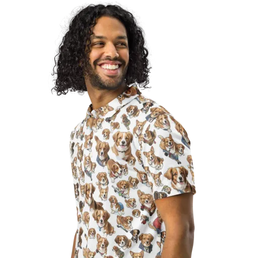 Paws On Parade on a Men's Slim Fit Polo Shirt