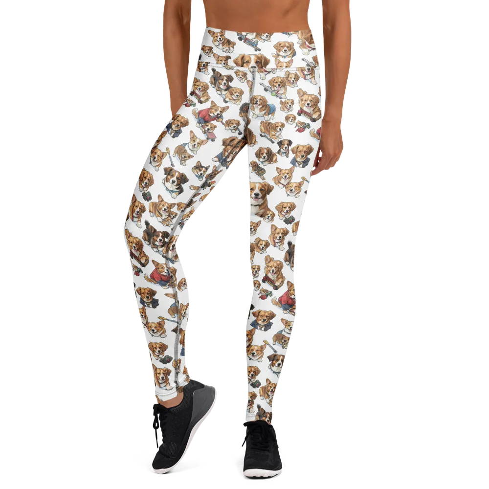 Paws On Parade on Yoga Leggings — Front